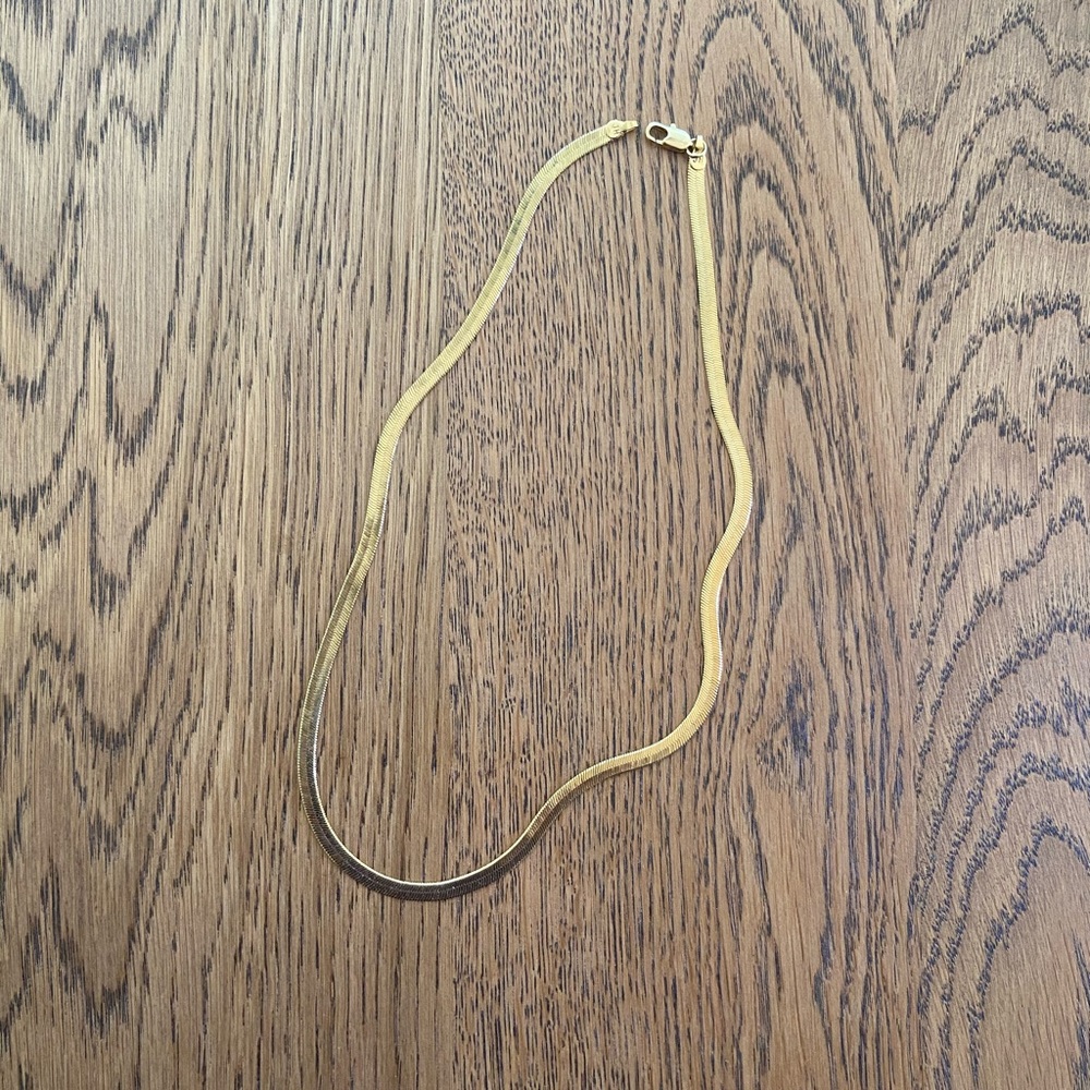 18K gold filled herringbone necklace